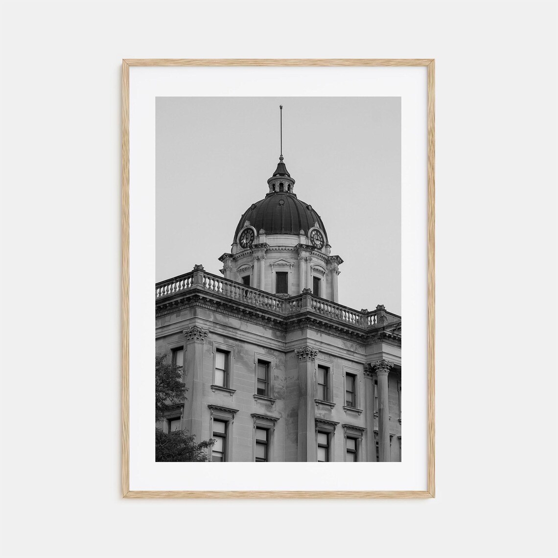Bloomington Indiana Courthouse Dome Black and White Photo Poster