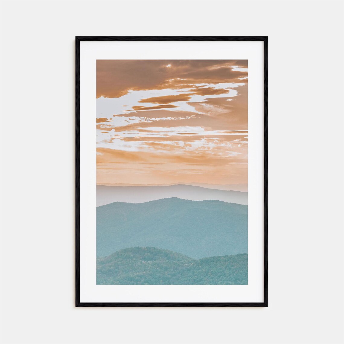 Shenandoah Mountain Layers Sunset Peach Sky National Park Poster