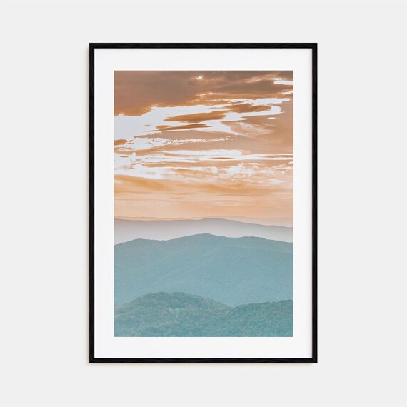 Shenandoah Mountain Layers Sunset Peach Sky National Park Poster