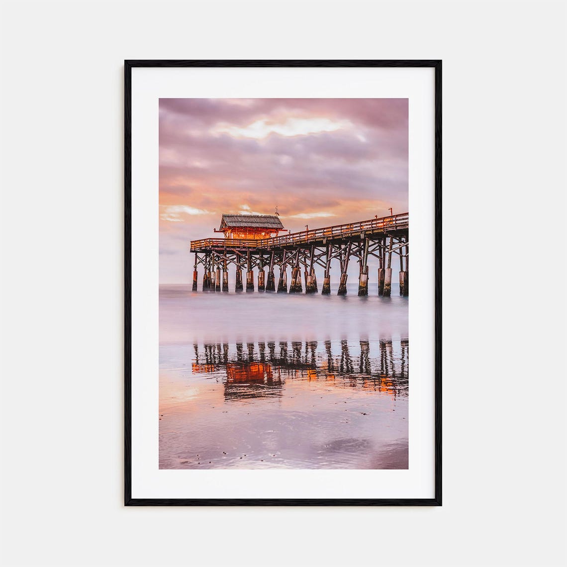 Cocoa Beach Pier Poster Sunset Florida Fishing Pier Ocean Art