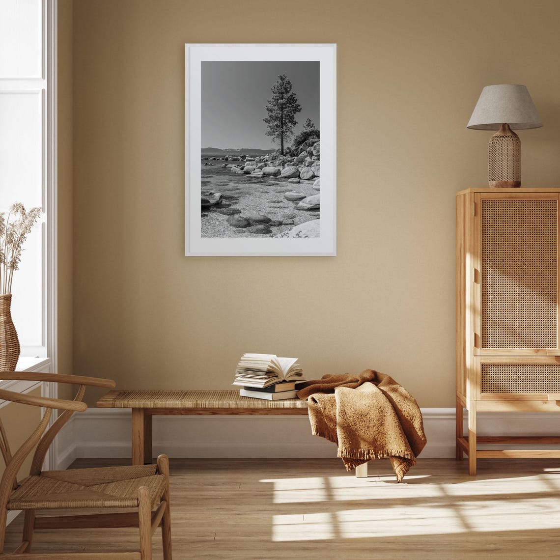 Lake Tahoe Photo Poster Print No 2 Lake Tahoe Black And White Art Lake Tahoe Wall Photography Lake Tahoe Travel Map Poster - Image 3