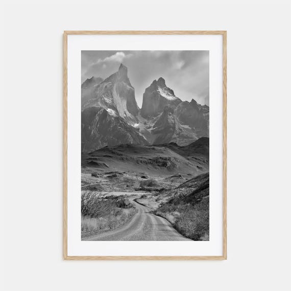 Patagonia Black And White Travel Poster Print