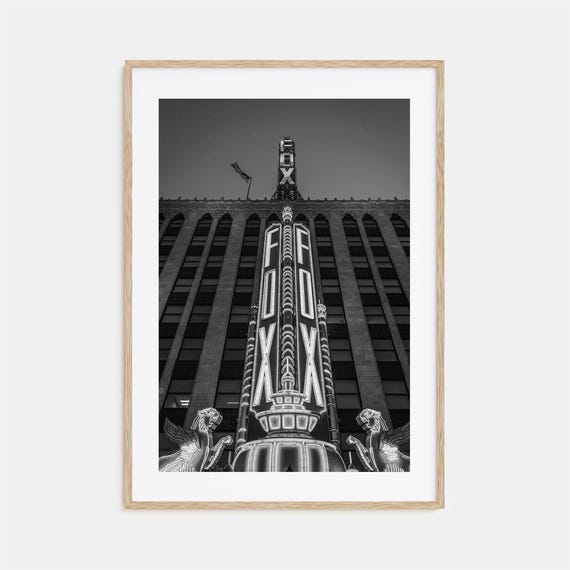 Fox Theater Photo Poster Print Fox Theater Black And White Wall Art Fox Theater Photography Fox Theater Travel Map Poster