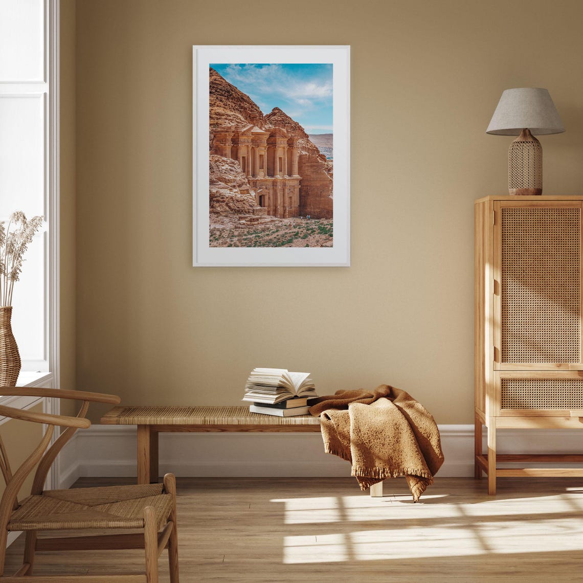 Jordan Petra Monastery Carved Into Rose Red Rock Cliffs Poster - Image 2