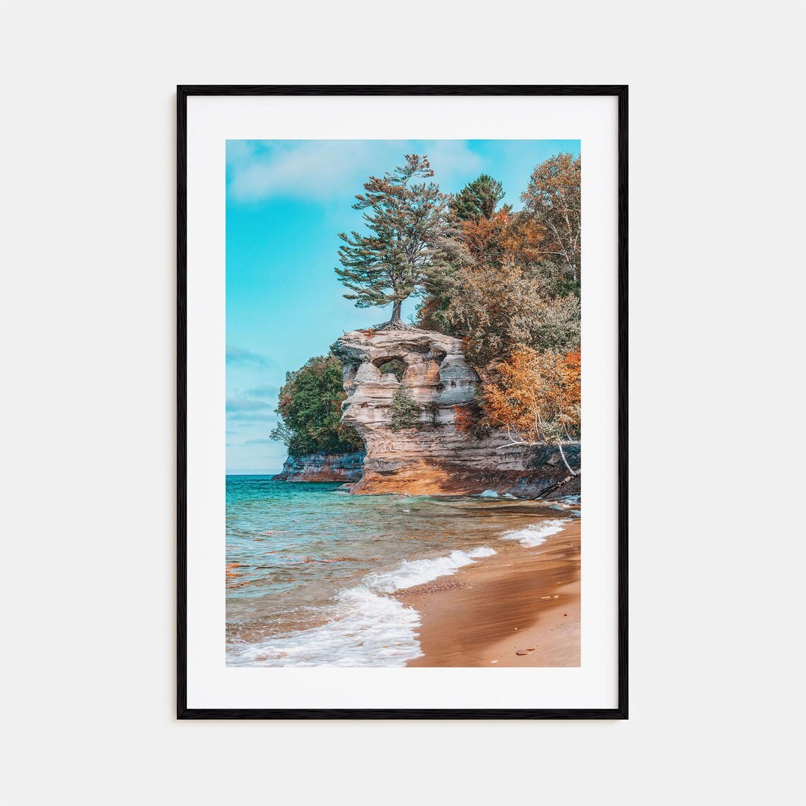 Lake Superior Colorful Photo Poster Rocky Cliff Pine Forest Shoreline