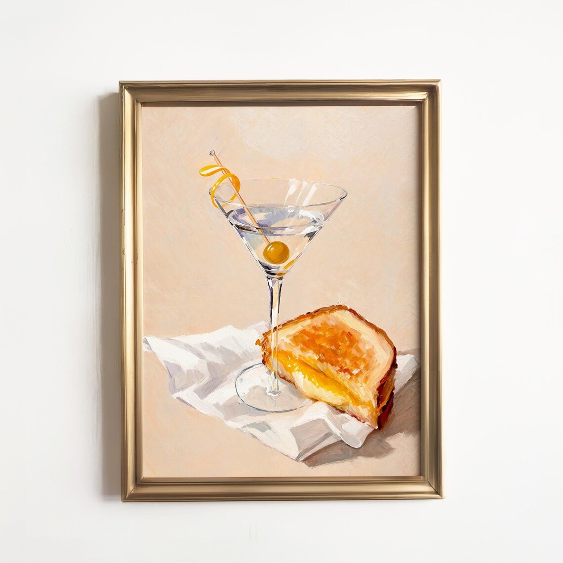 Grilled Cheese Funny Oil Painting Art Print