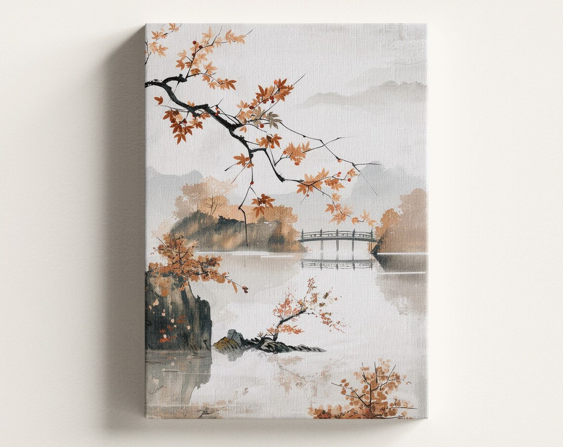 Japanese Painting, Japandi Style Art Print