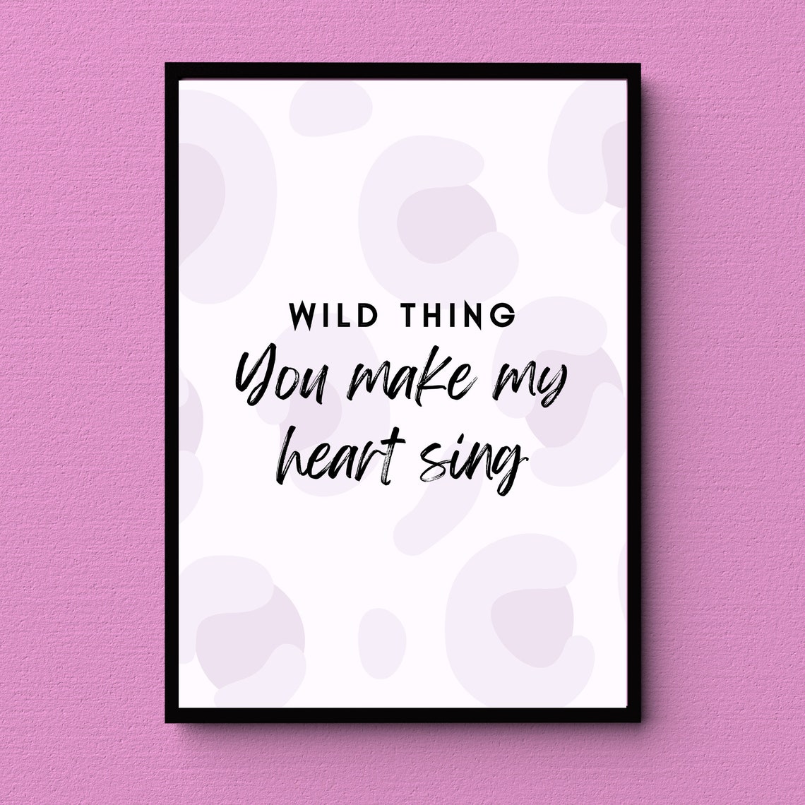 Wild Thing You Make My Heart Sing Lavender Leopard Print Wall Art - Image 2