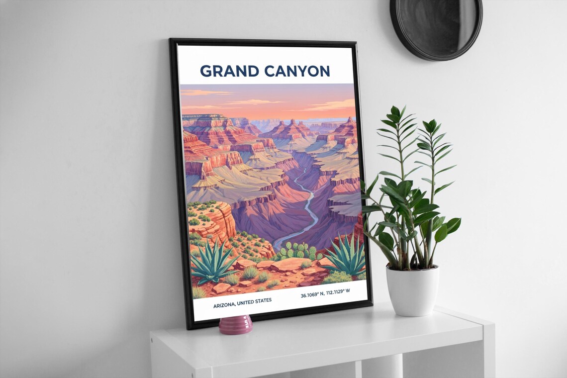 Grand Canyon Arizona Travel Poster of the Colorado River Gorge