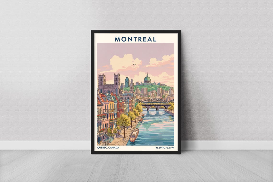 Montreal Quebec Canada Old Port Canal Notre Dame Travel Poster
