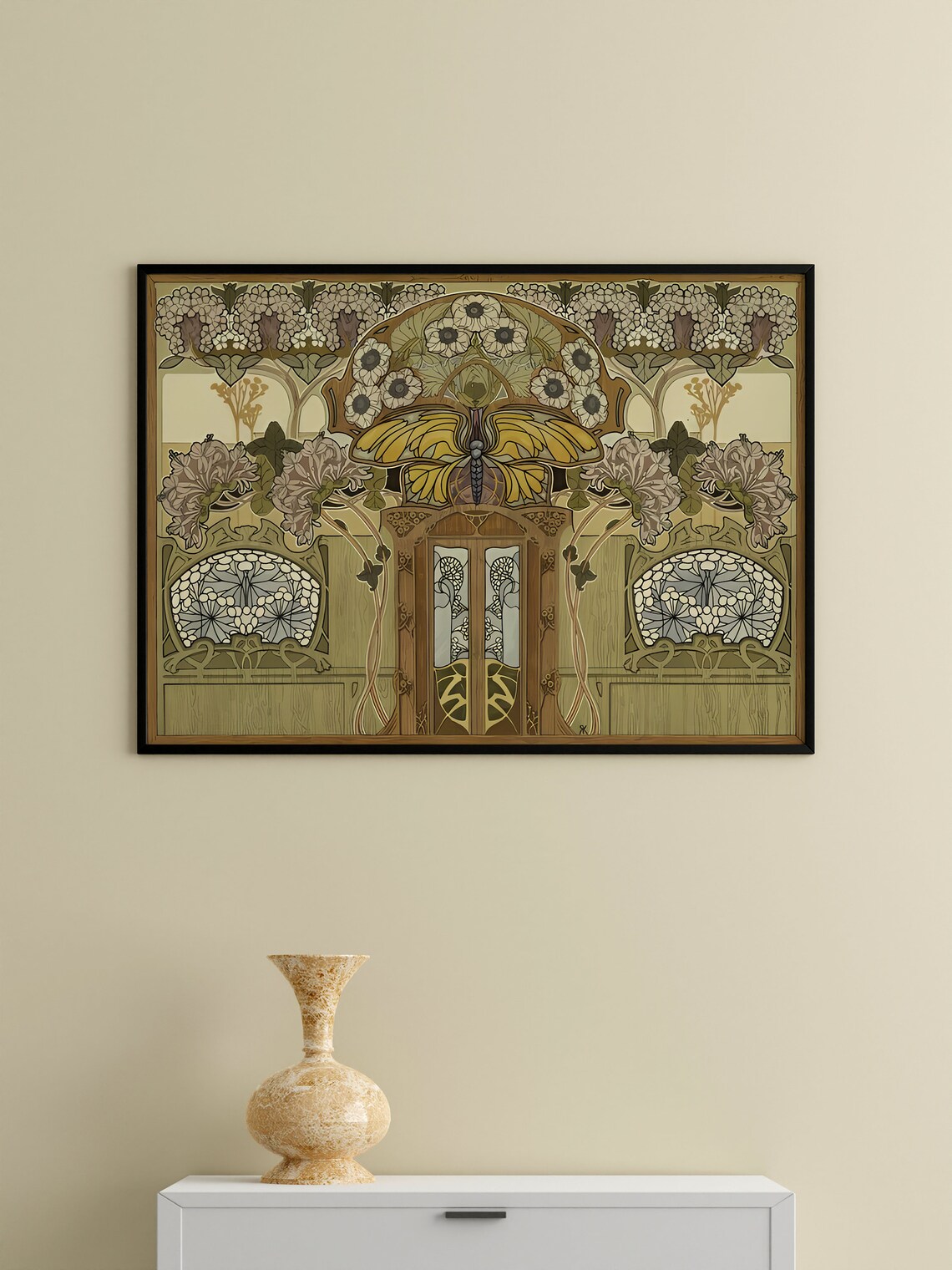 Nouveau Fleurs Art Nouveau Poster, Floral Butterfly - Image 2