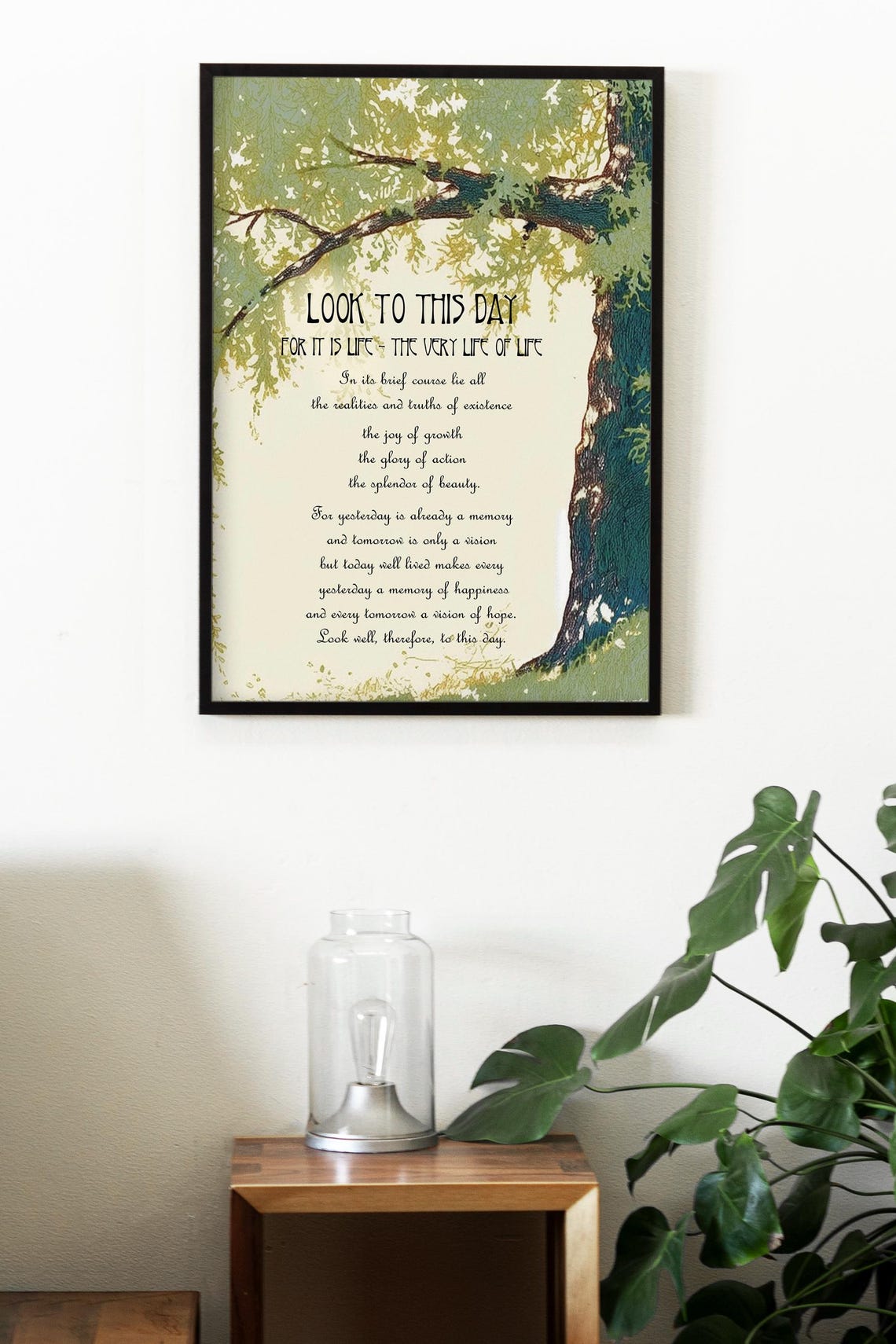 Look To This Day Poem Print, Vintage Sanskrit Art - Image 2