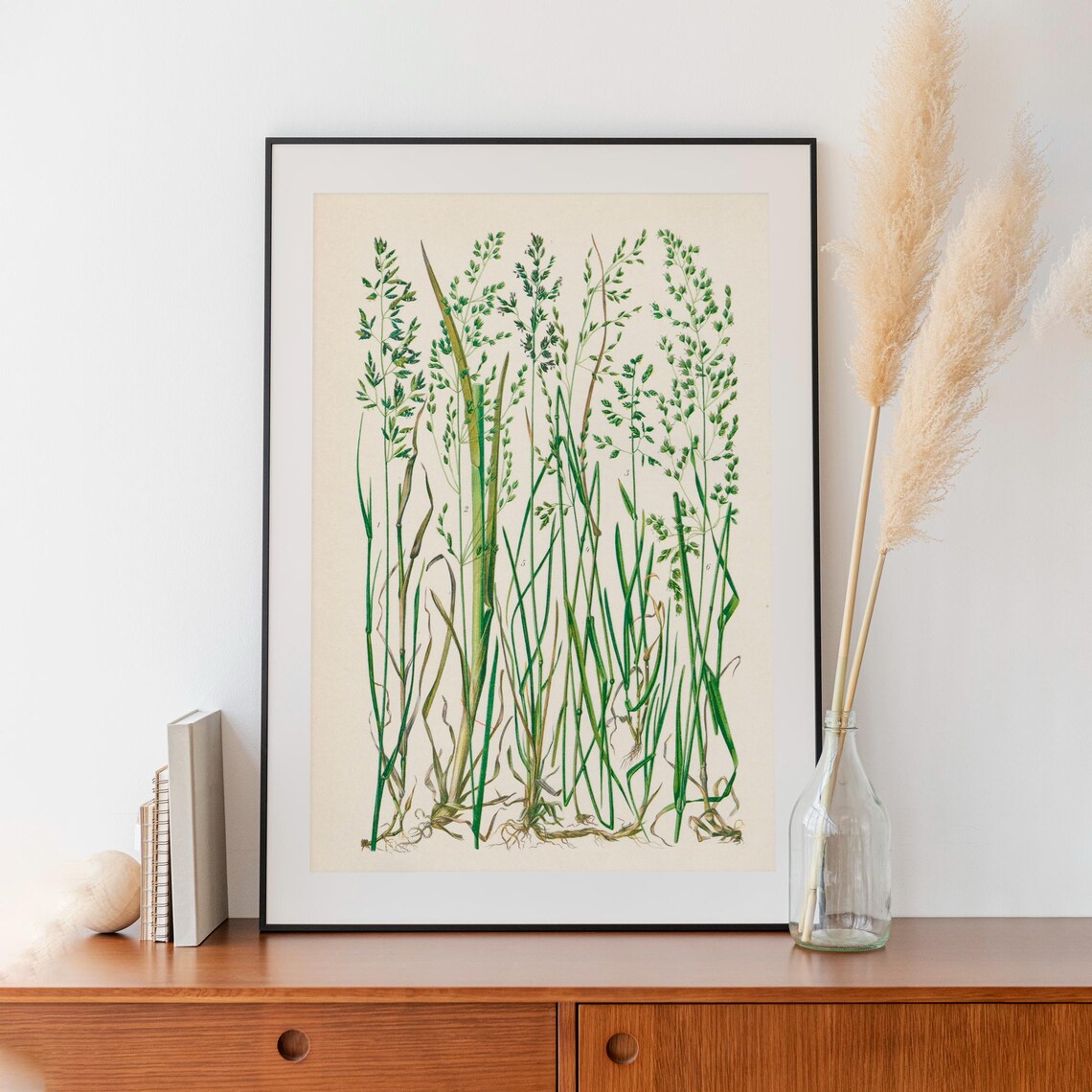 Nouveau Botanical Print, Minimalist Grass