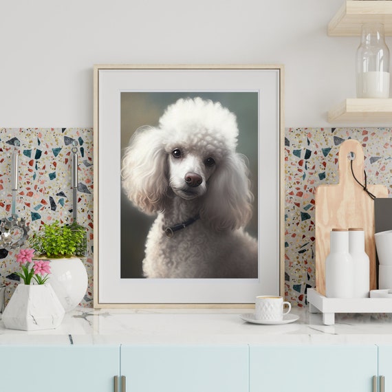 Poodle Portrait Vintage Painting Art Dog Art Gallery Wall Decor Wall Art Cute Animal Art Gift For Dog Lover