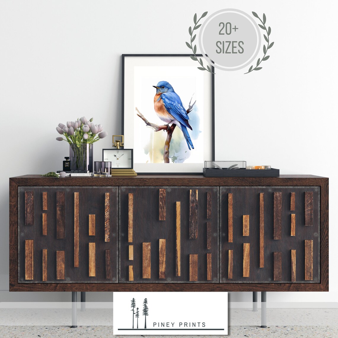 Eastern Bluebird On Branch Spring Watercolor Bird Painting Poster