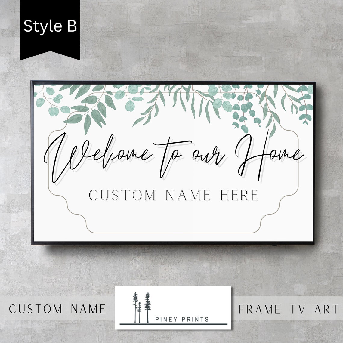Customized Frame Tv Art Personalized Frame Tv Art Welcome Home Sign Nature Art Tv Airbnb Host Real Estate Showing - Image 3