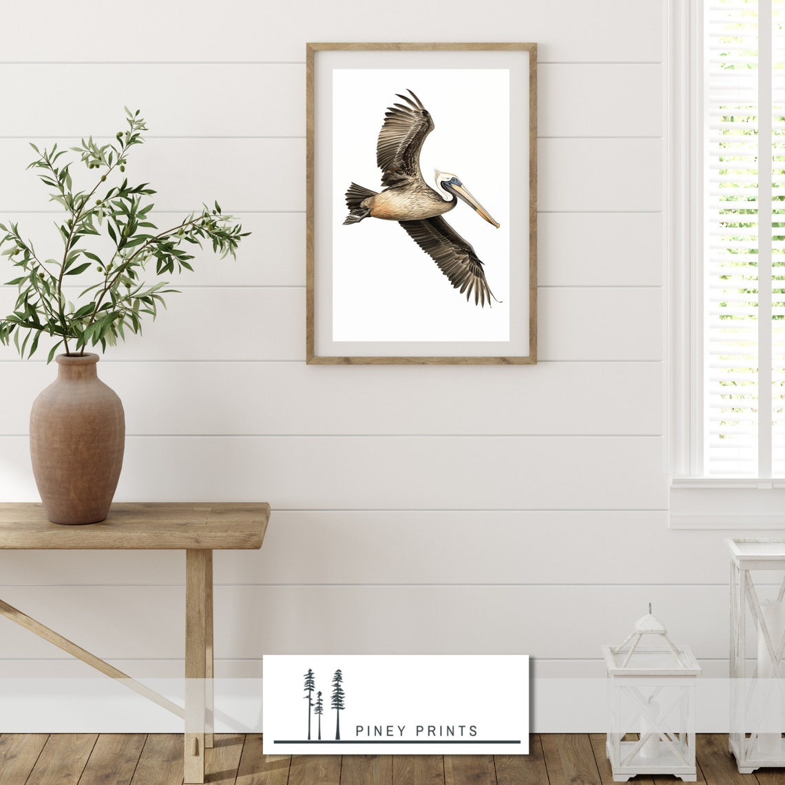 Brown Pelican In Flight Seabird Watercolor Illustration Art Poster - Image 4