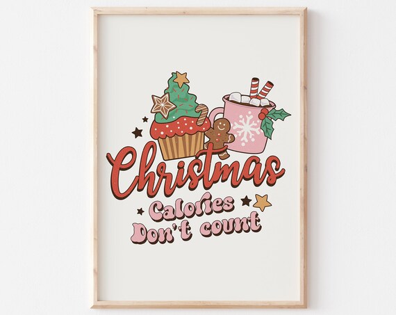 Christmas Calories Don't Count Sweet Cupcake and Cocoa Mug Poster