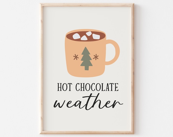 Hot Chocolate Weather Cozy Cocoa Mug Nordic Style Christmas Poster