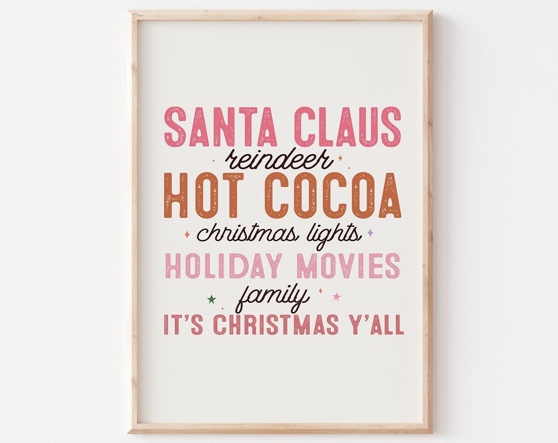 Santa Claus Reindeer Hot Cocoa Its Christmas Holiday Movies Christmas Lights Pastel Christmas Christmas Cozy Winter Decor
