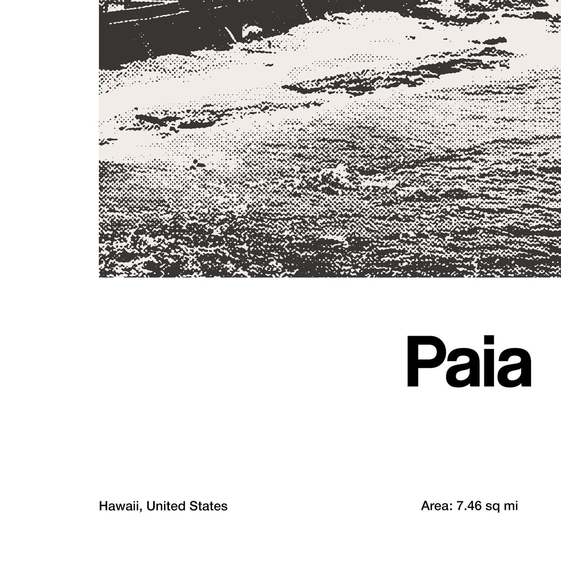 Paia Hawaiian Islands Print Paia Beach Hawaii Poster Pia Hawaii Island Pacific Ocean Photo Paia Wall Art Minimalist Custom City Print - Image 3