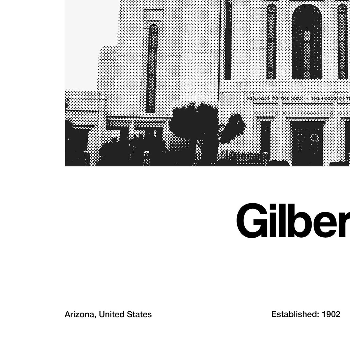Gilbert Arizona Temple Poster, Minimalist Art Print - Image 3