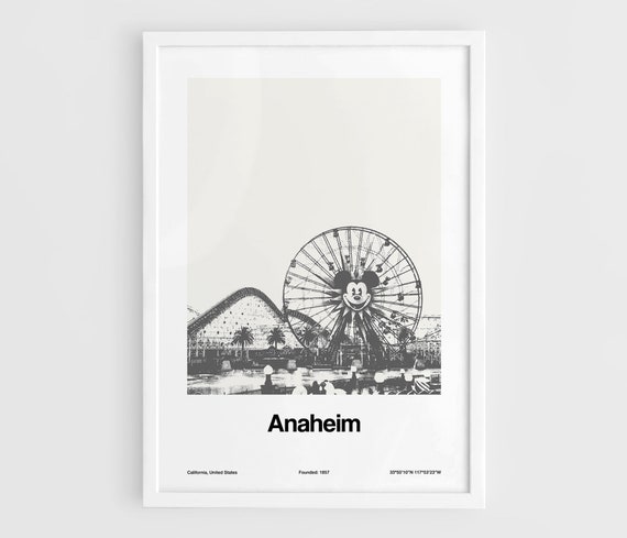 Anaheim California Roller Coaster Minimalist Poster