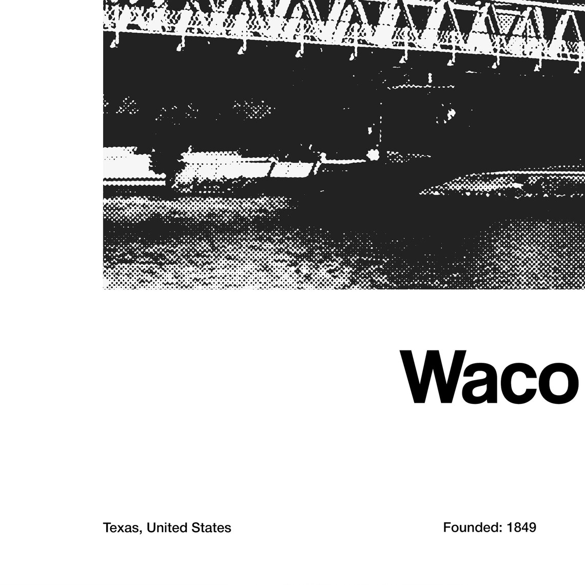 Waco Texas Poster, Minimalist City Arch Print - Image 2
