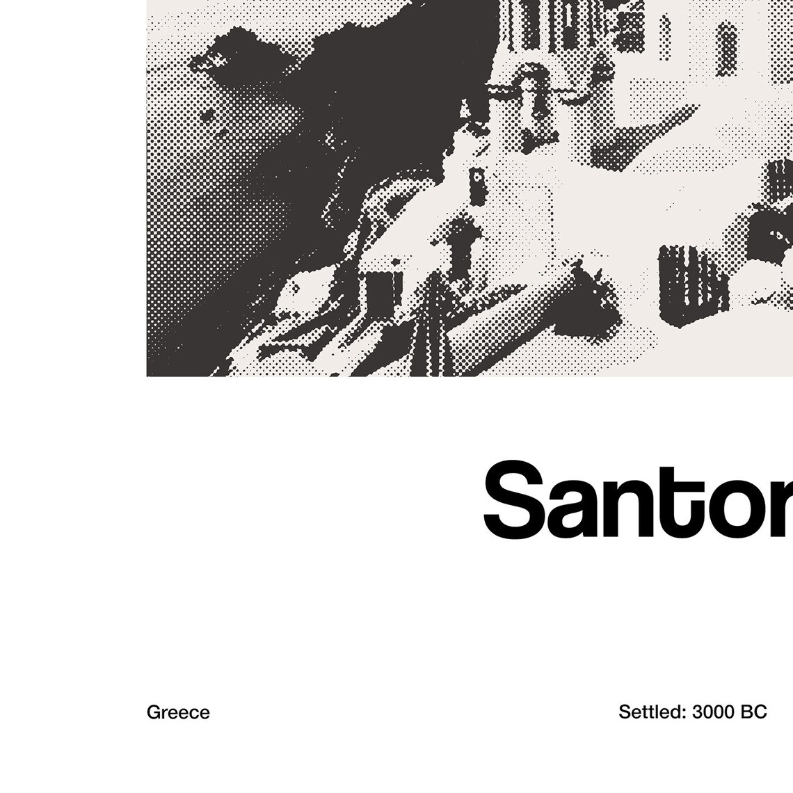 Santorini Skyline Minimalist Travel Poster, Greece - Image 2