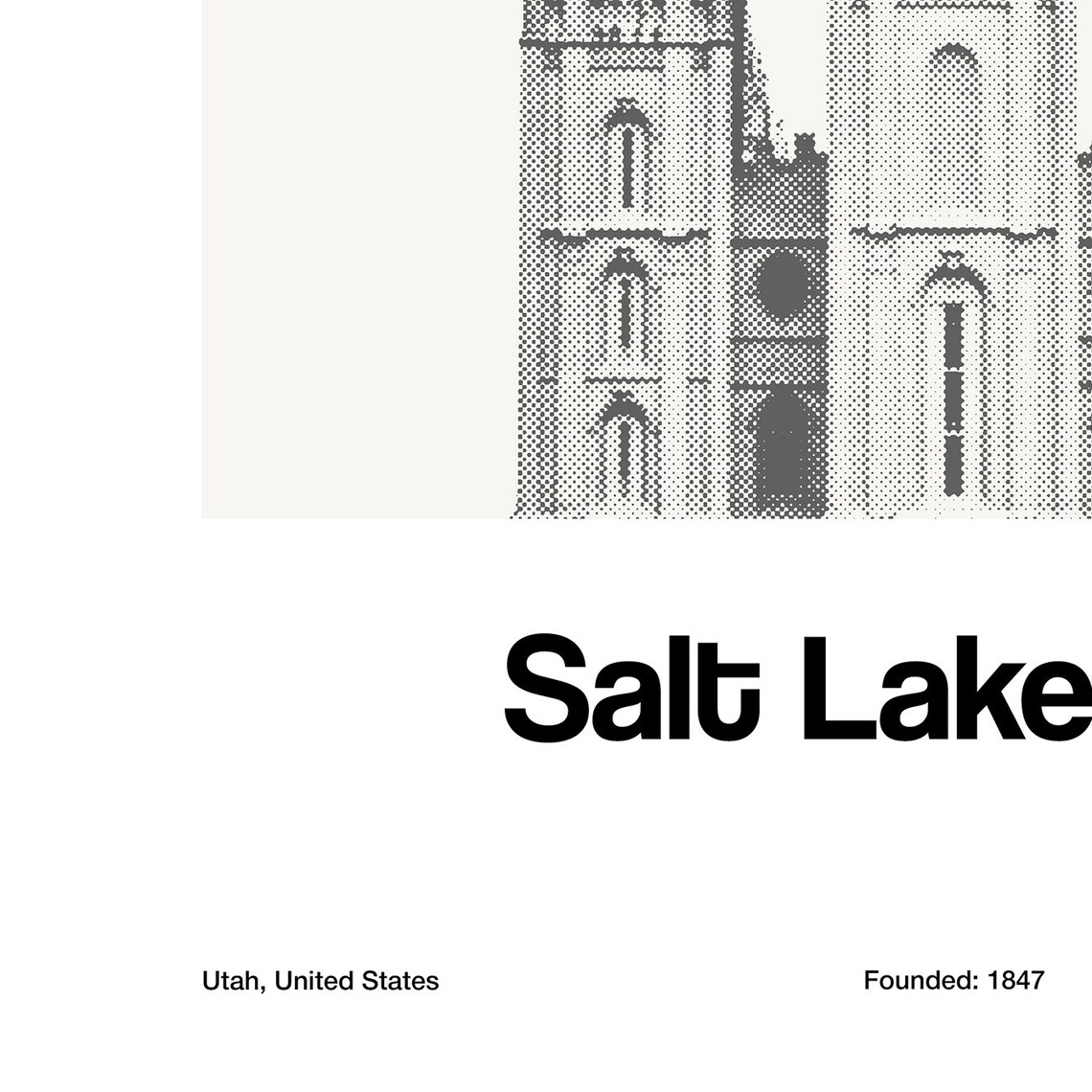 Salt Lake Temple Minimalist Travel Poster, Utah - Image 2