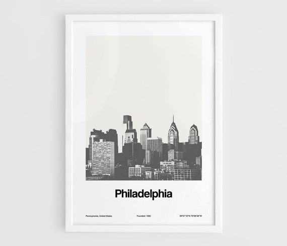 Philadelphia Skyline, Minimalist Cityscape Art Print