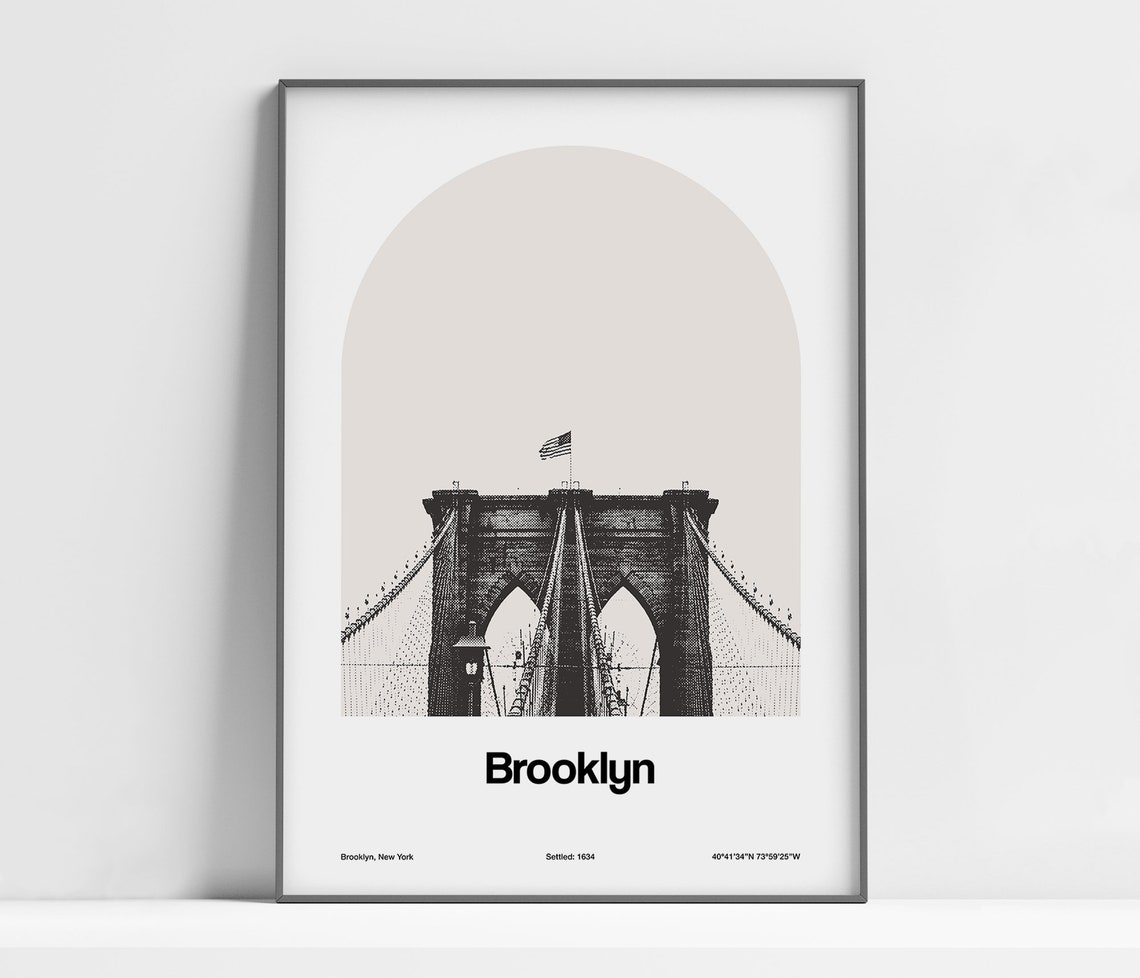 Brooklyn Bridge New York Minimalist Art Print