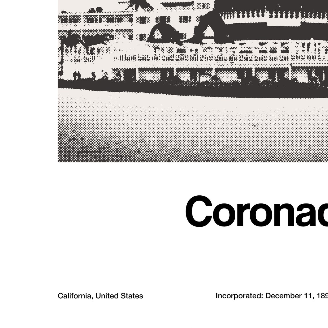 Coronado California Minimalist Custom City Art Print - Image 3