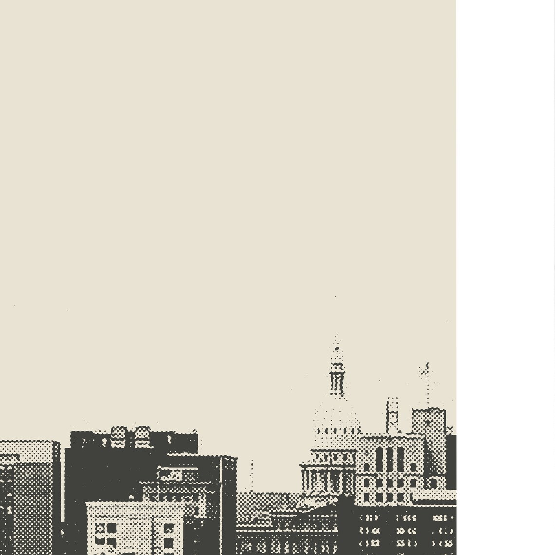 Custom Lansing Michigan Downtown Skyline Art Print - Image 3