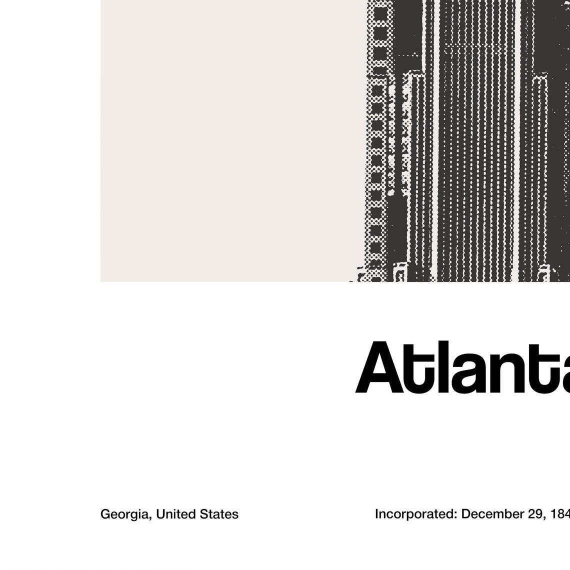 Atlanta Georgia Minimalist Travel Poster, Downtown Skyline - Image 2