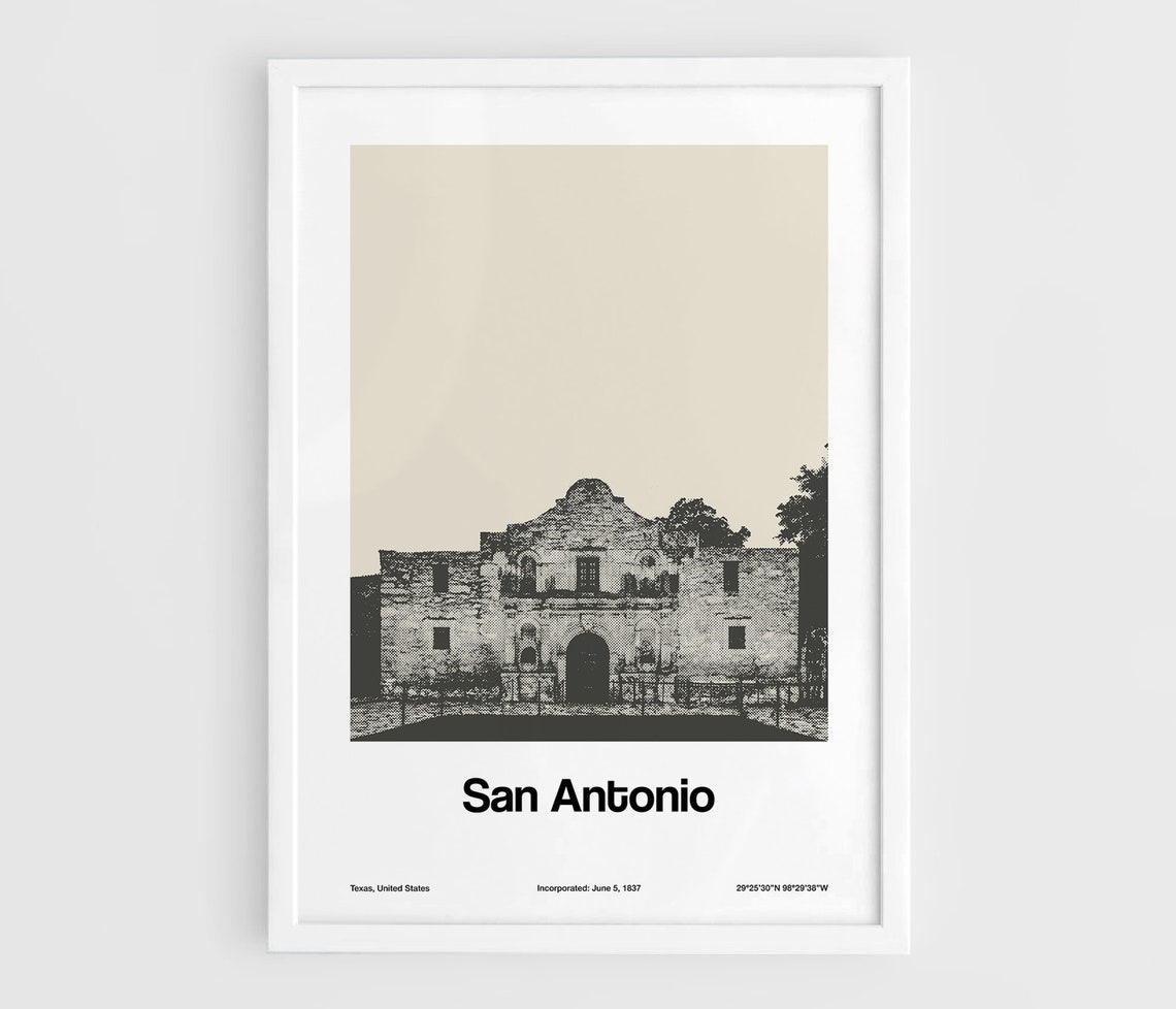 Alamo Mission San Antonio Minimalist Art Print