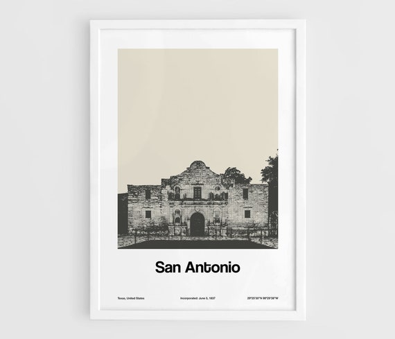 Alamo Mission San Antonio Minimalist Art Print