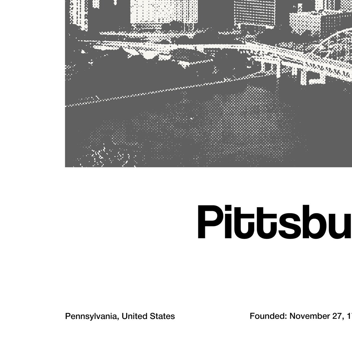 Pittsburgh Skyline, Minimalist Pennsylvania Travel Poster - Image 2