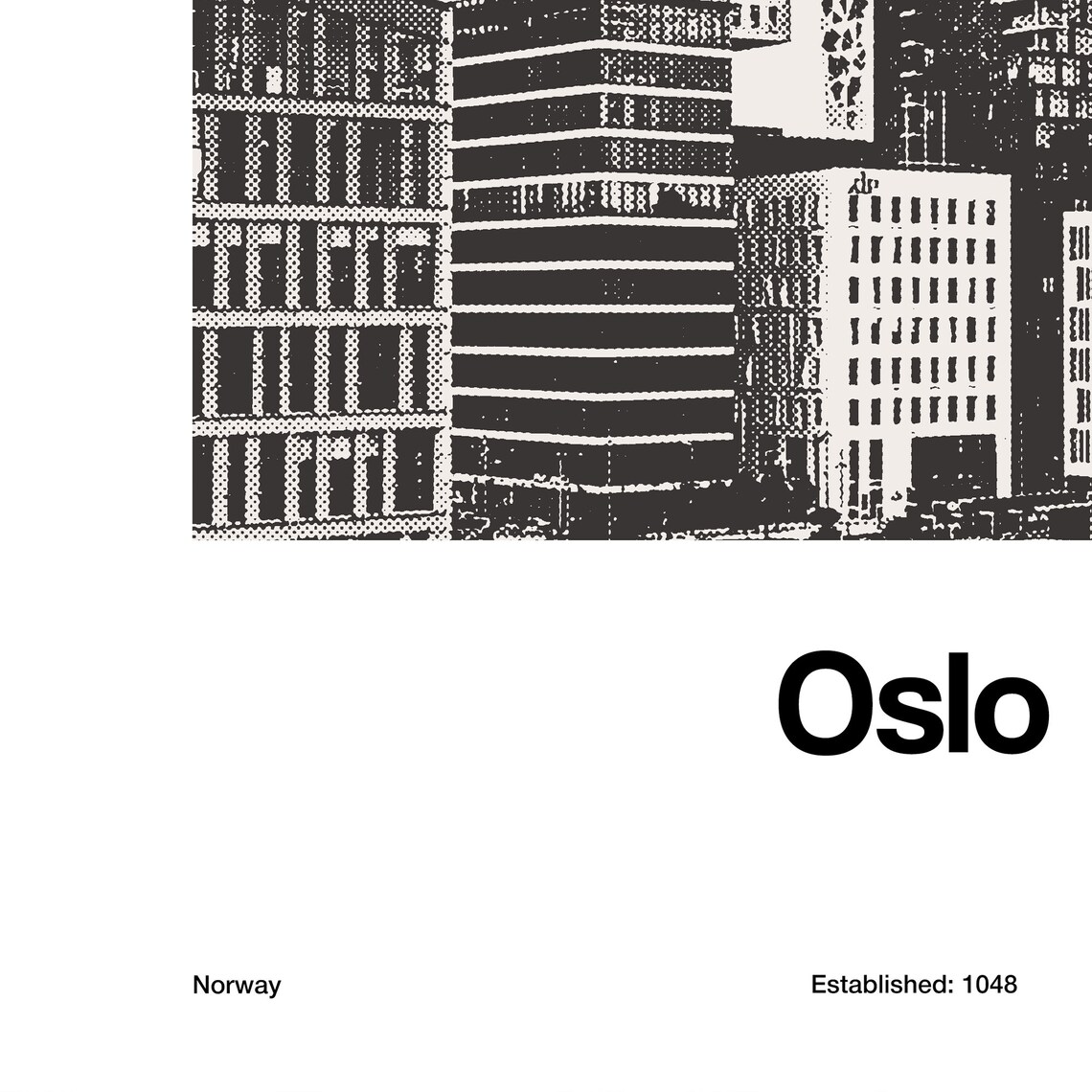 Oslo Bjørvika Skyline, Minimalist Travel Poster - Image 2