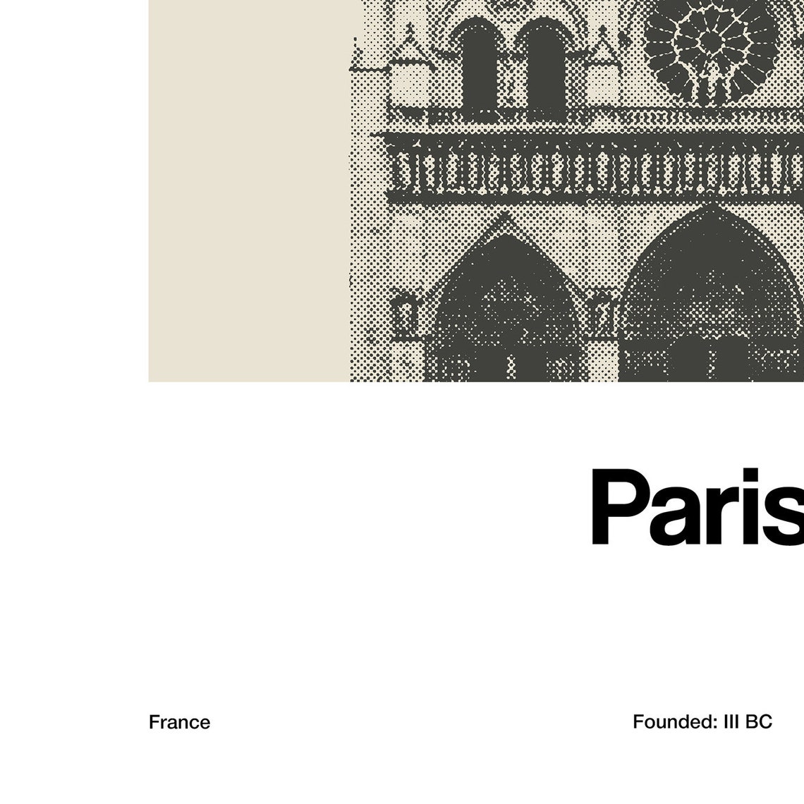 Notre Dame De Paris Minimalist City Travel Poster - Image 2