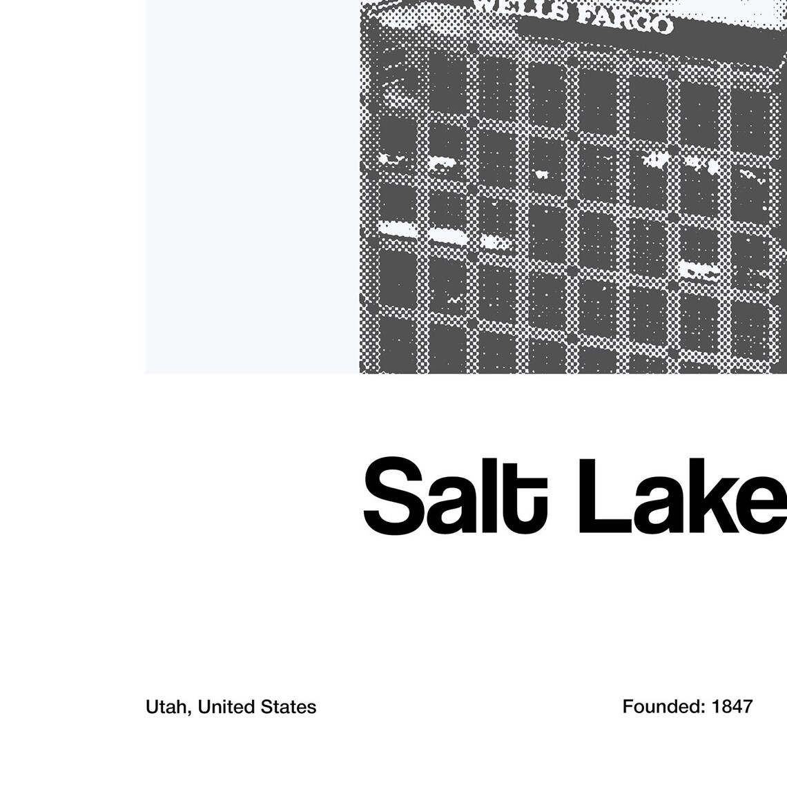 Salt Lake City Minimalist Skyline Art Print, Utah - Image 2
