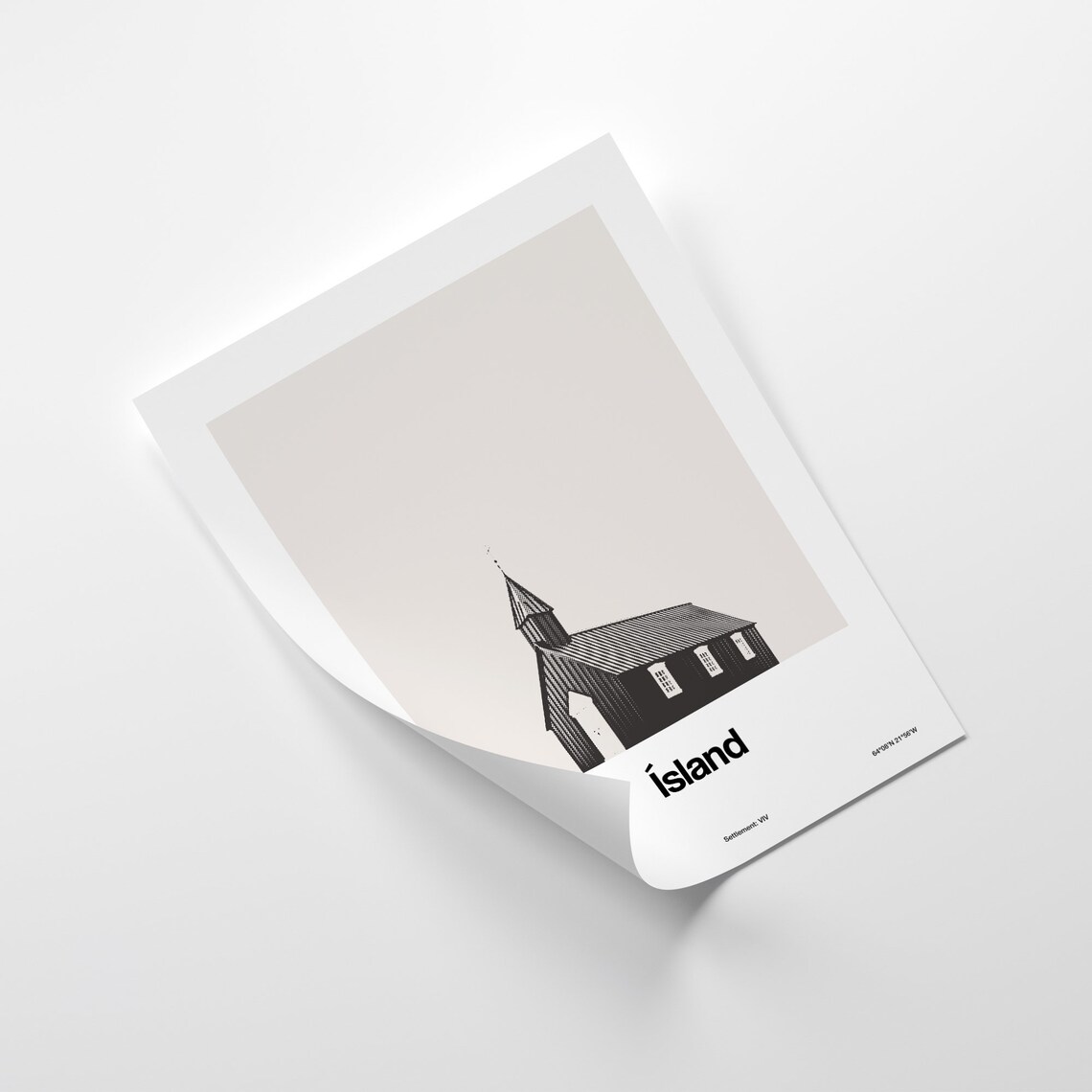 Budir Black Church, Iceland Minimalist Art Print - Image 3