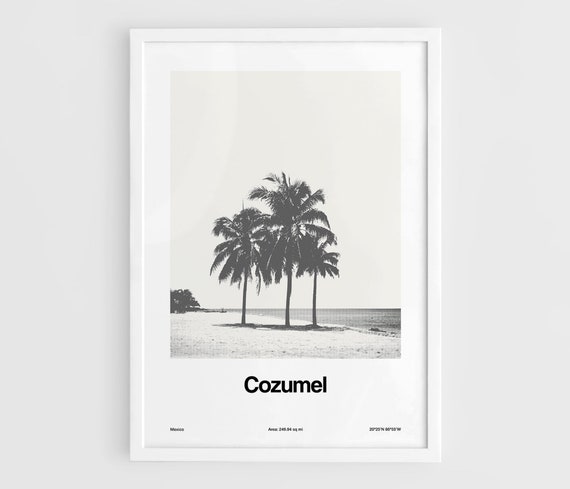 Cozumel Minimalist Custom Travel Poster, Mexico Print