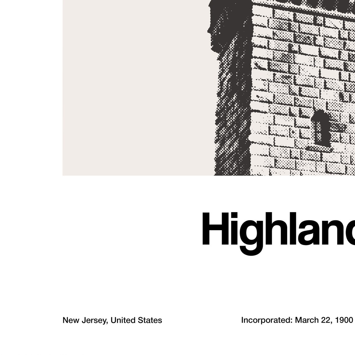 Highlands New Jersey Poster, Minimalist Skyline Art Print - Image 3