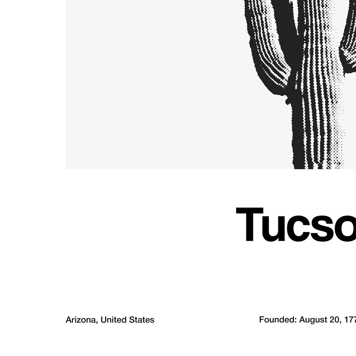 Custom Tucson Arizona Saguaro Cactus Minimalist Art Print - Image 2