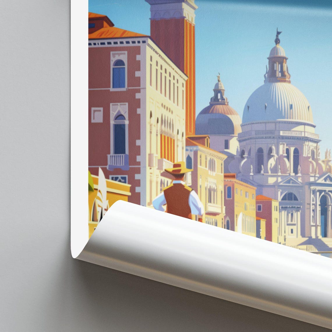 Venice Italy Gondola on Canal Grand Basilica View Travel Poster - Image 2