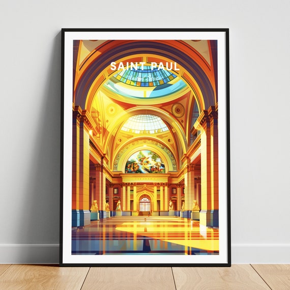 Saint Paul Travel Print Us Wall Art Saint Paul Cathedral Print Minnesota Poster Personalized Gift Wedding Gift Custom Text