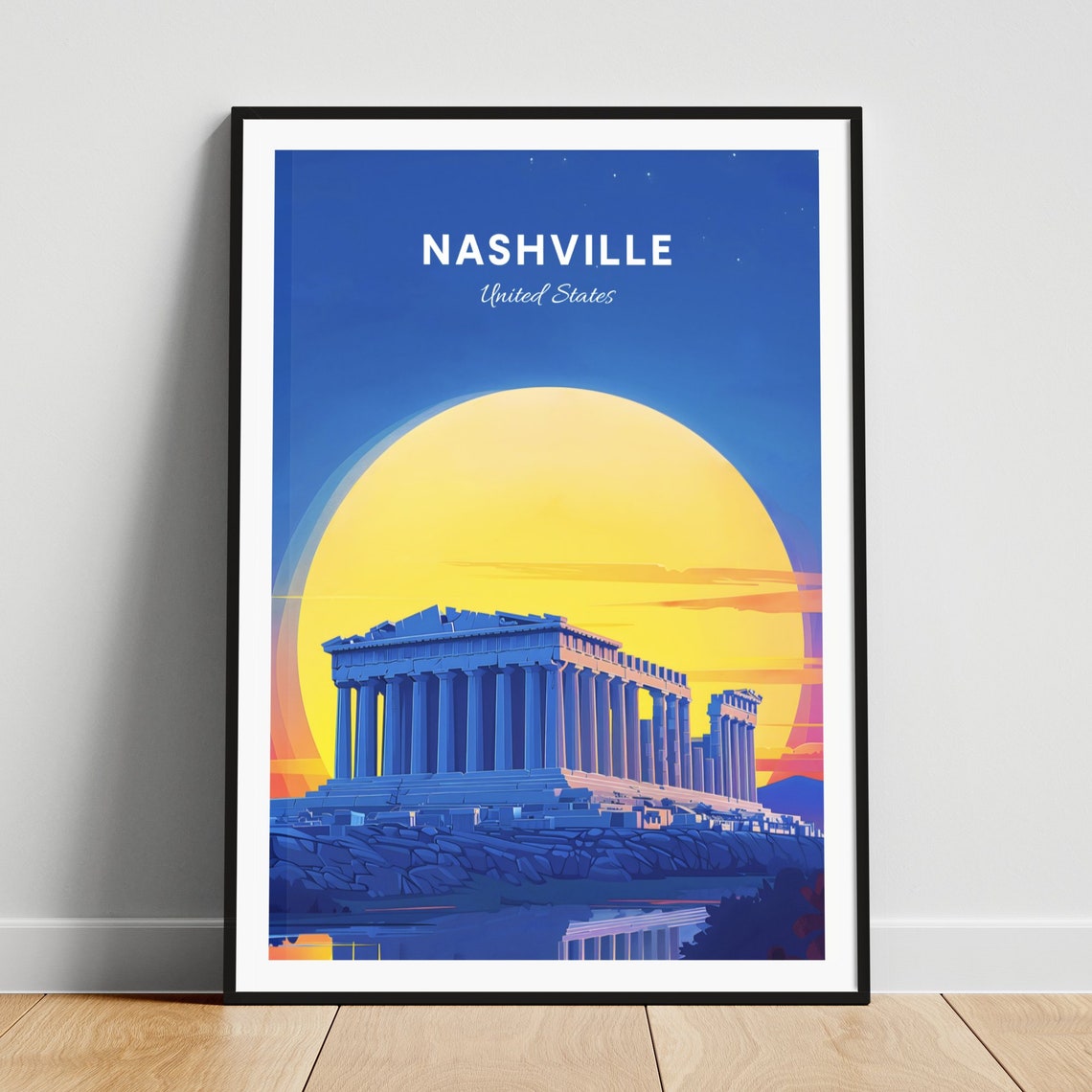 Nashville Parthenon Replica Bathed in Golden Sunset Light Poster