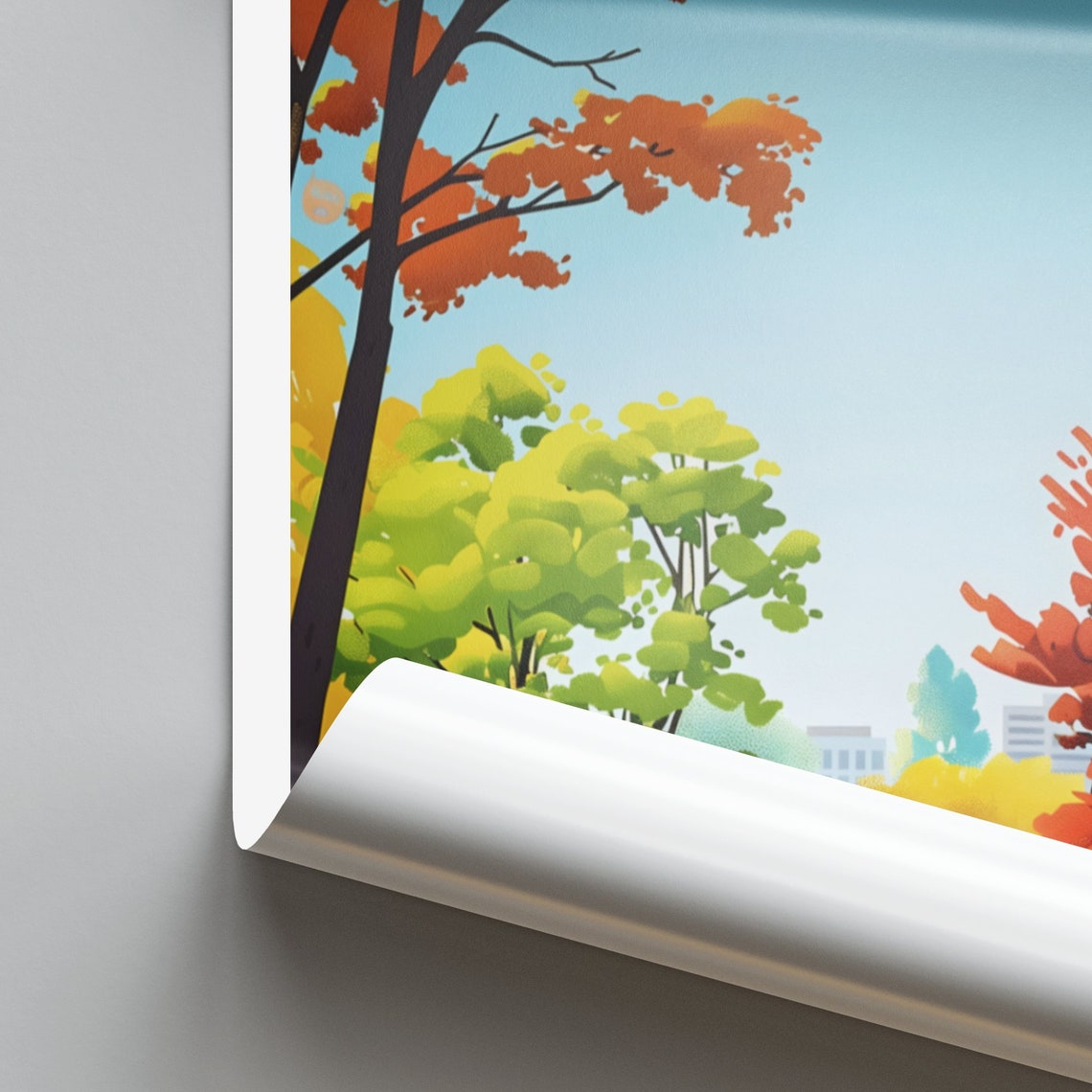 Madison Autumn Garden Path Poster: Colorful Fall Foliage Walkway Scene - Image 2