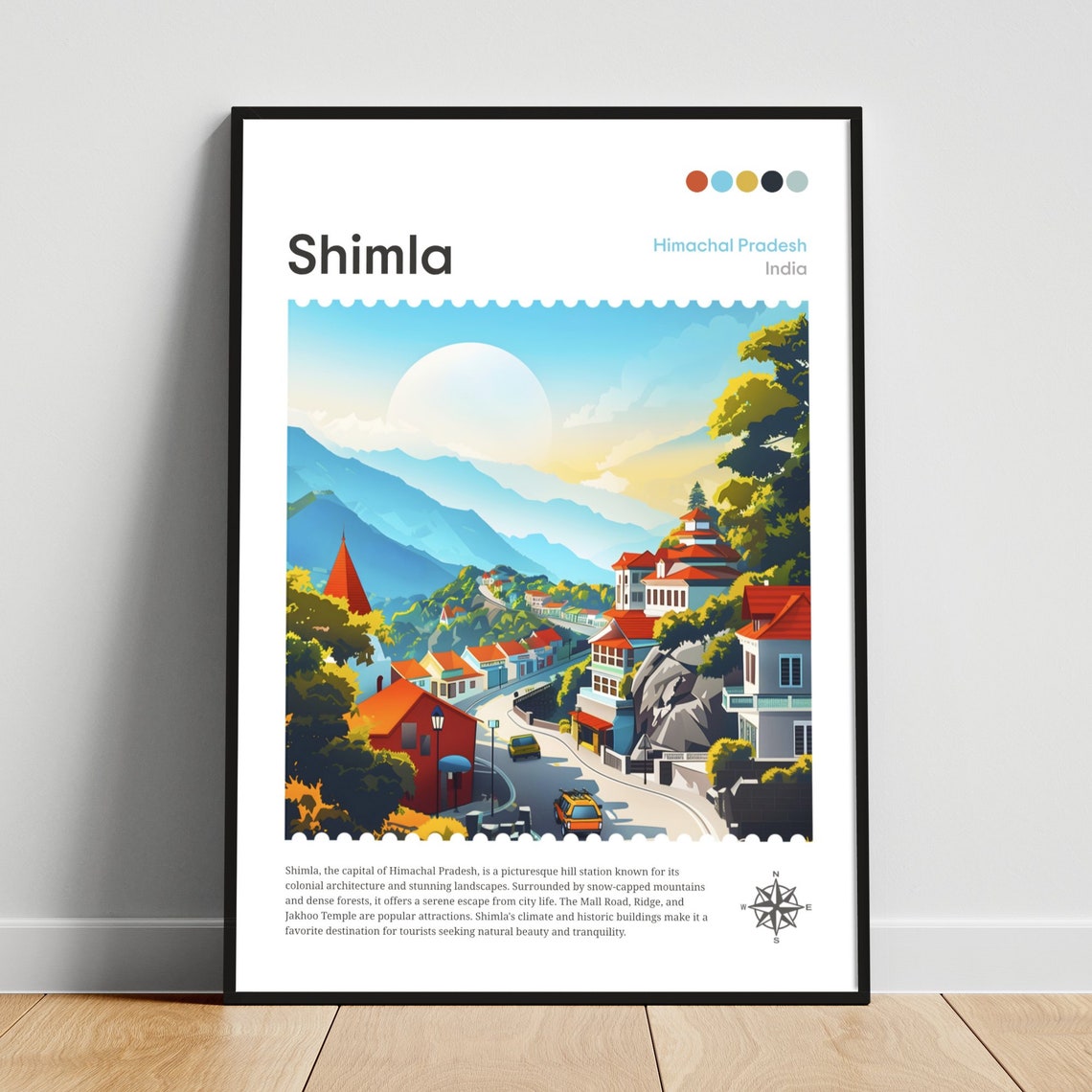 Shimla Himachal Pradesh India Hill Station Colonial Travel Poster